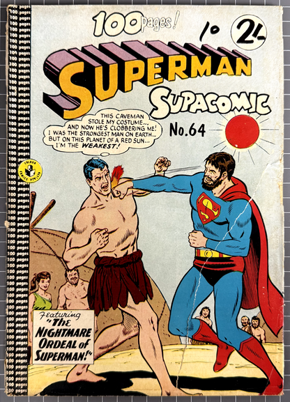 SUPERMAN SUPACOMIC #64 COLOUR COMICS AUSTRALIAN DC PRE-DECIMAL 1964