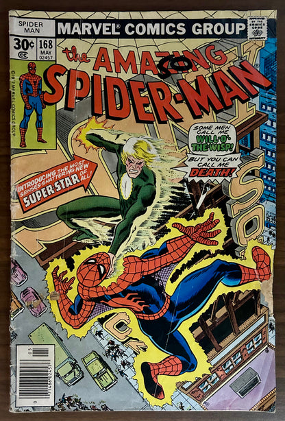 THE AMAZING SPIDER-MAN #168 [MARVEL COMICS] NEWSSTAND 1977
