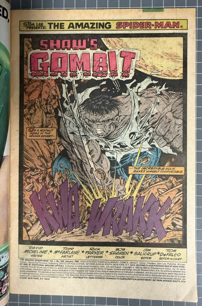 🔑 AMAZING SPIDER-MAN #328 [MARVEL COMICS] *TODD MCFARLANE COVER* 1990 FN+