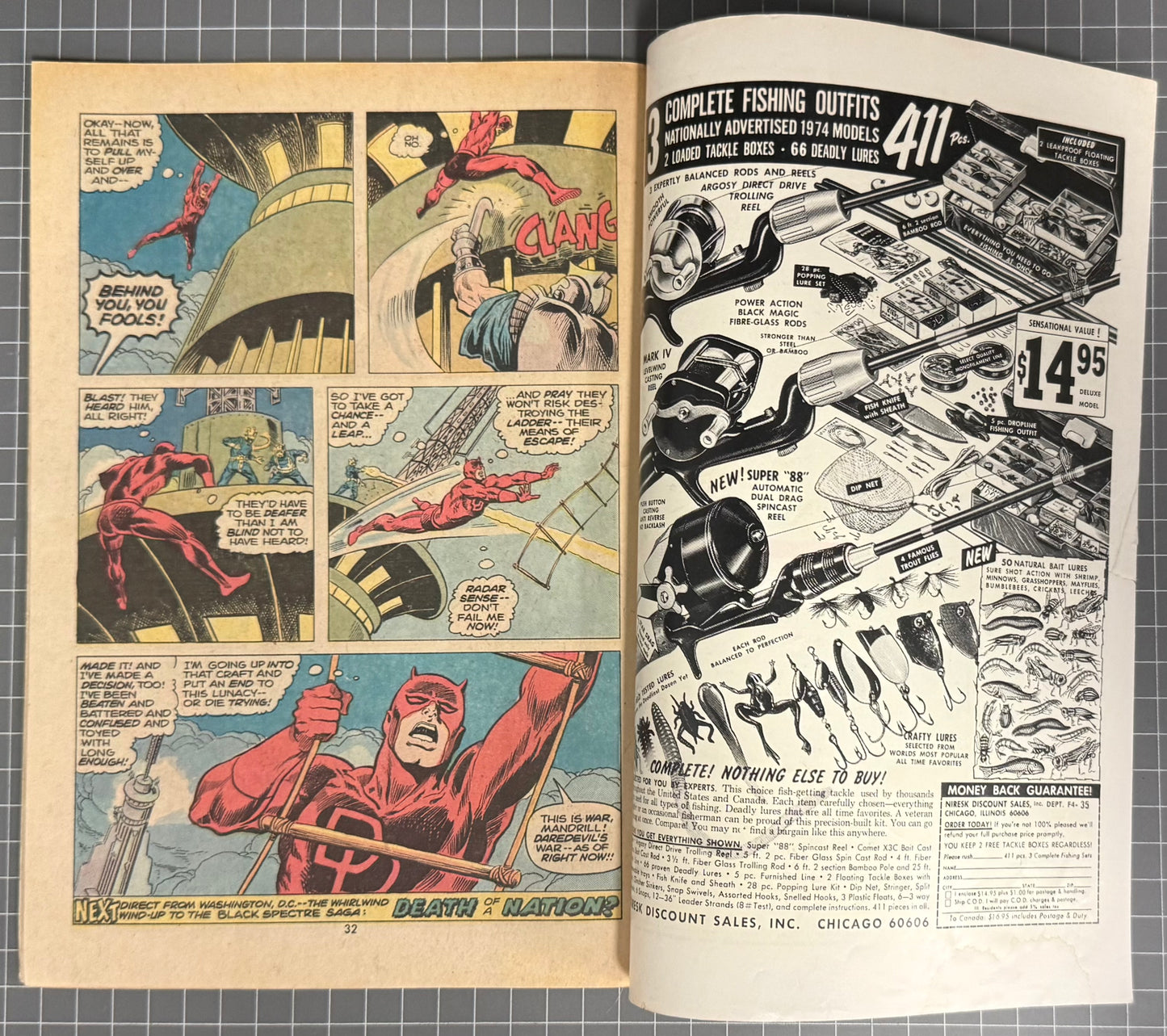 🔑 DAREDEVIL #111 [MARVEL COMICS] DIRECT *1ST APP. SILVER SAMURAI* 1974 FN