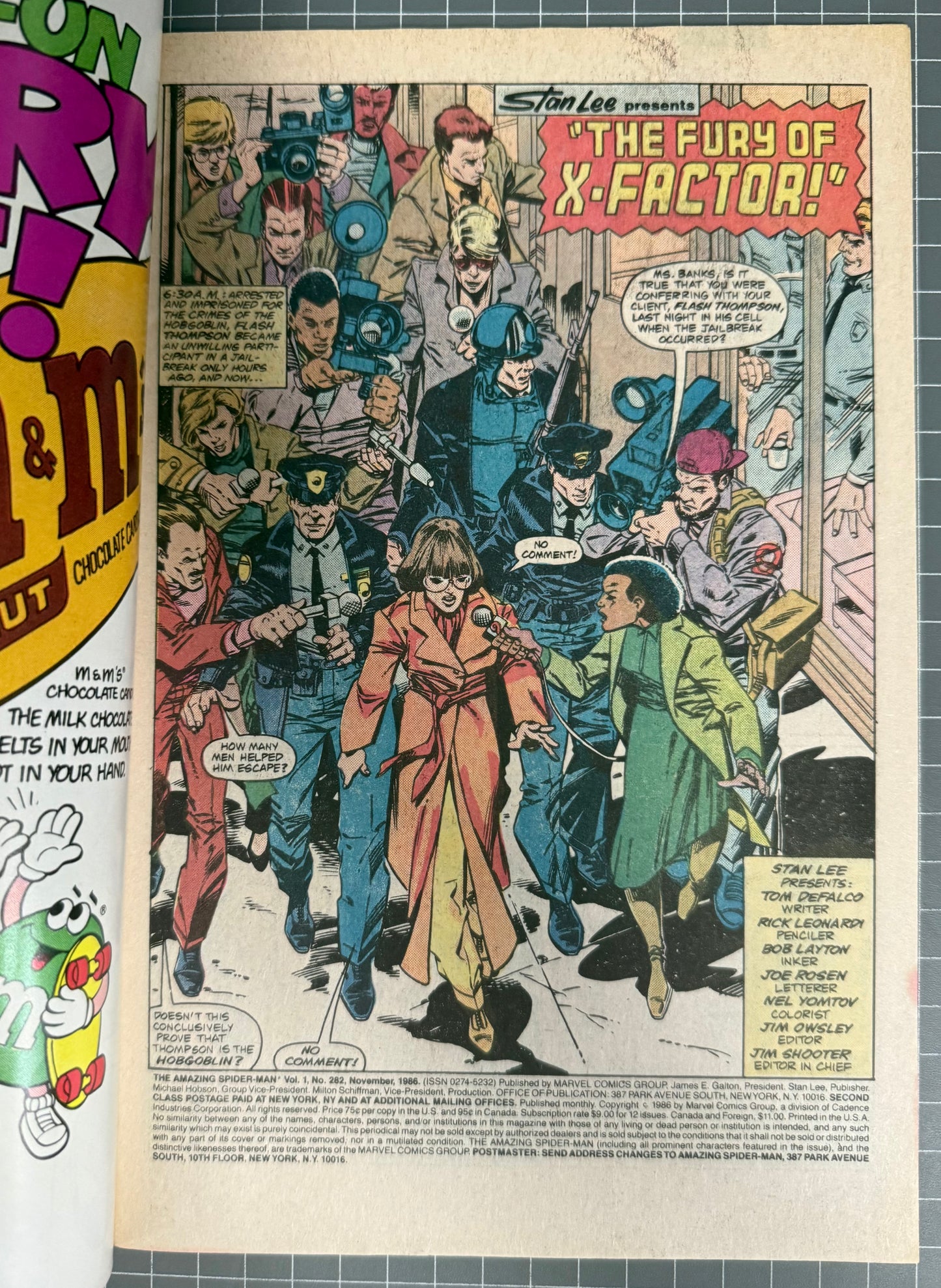 🔑 THE AMAZING SPIDER-MAN #282 [MARVEL COMICS] *25TH ANNIVERSARY FRAME* 1986 VF