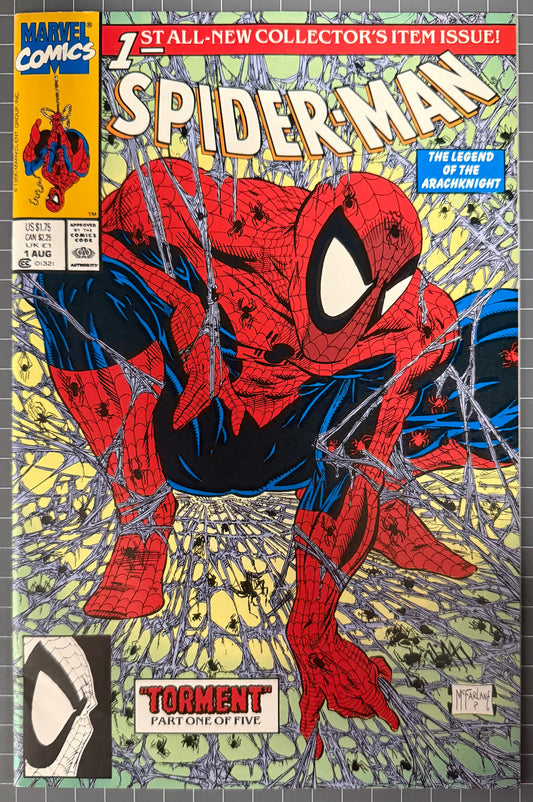 🔑 SPIDER-MAN #1 [MARVEL COMICS] DIRECT ***TODD MCFARLANE*** 1990 NM-