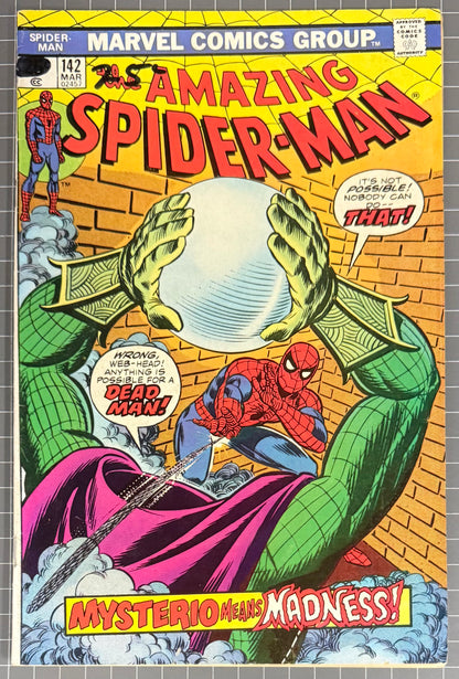 🔑 AMAZING SPIDER-MAN #142 [MARVEL COMICS] *1ST CAMEO GWEN STACY CLONE* 1975 FN-