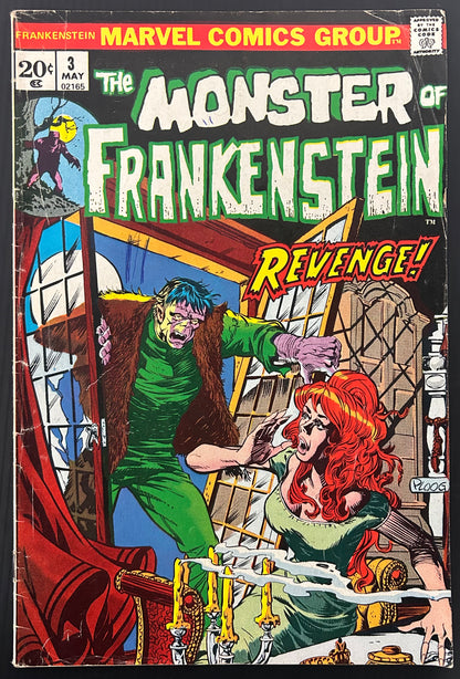 FRANKENSTEIN #3 [MARVEL COMICS] DIRECT 1973 VG