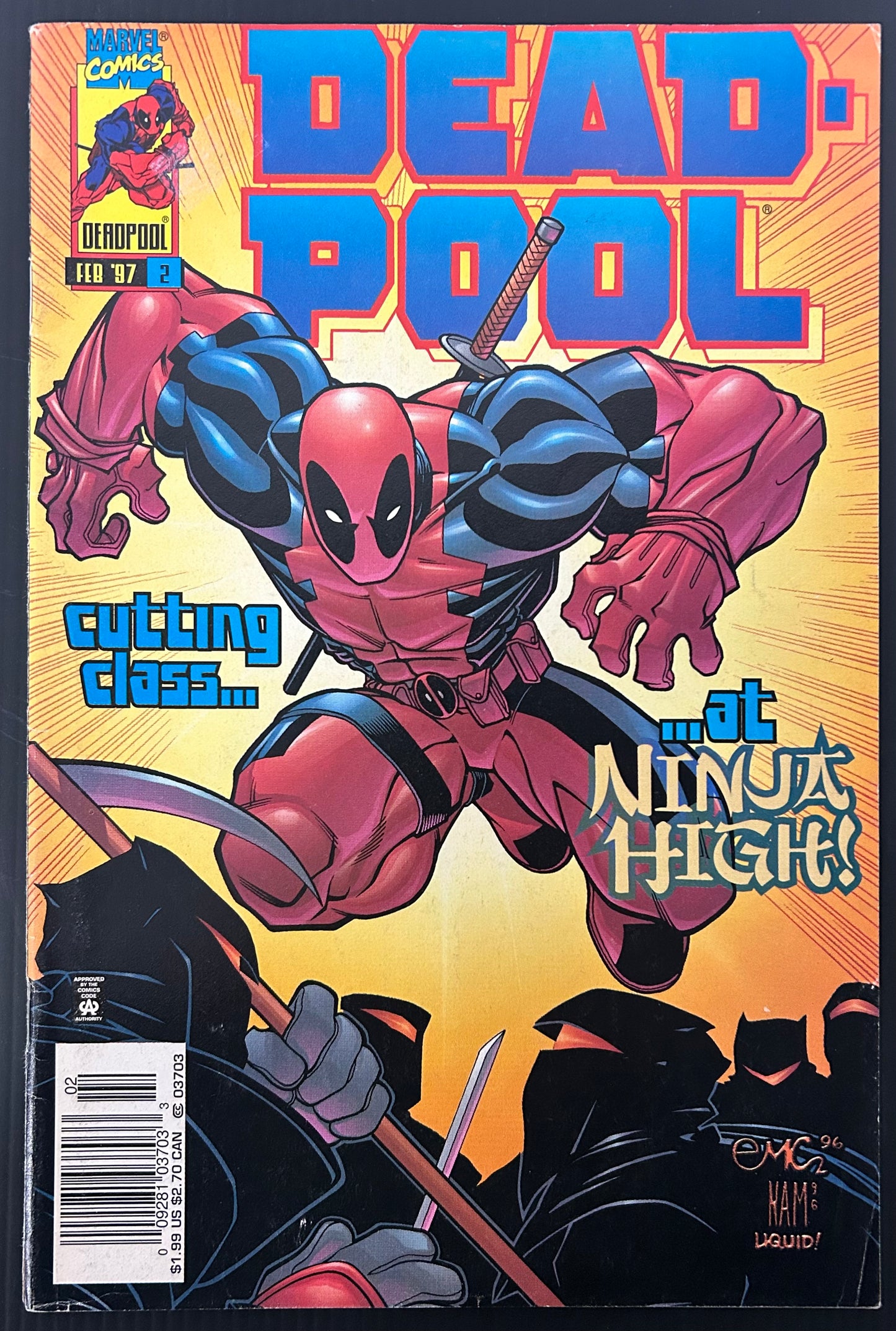 DEADPOOL #2 [MARVEL COMICS] NEWSSTAND 1997 FN/VF