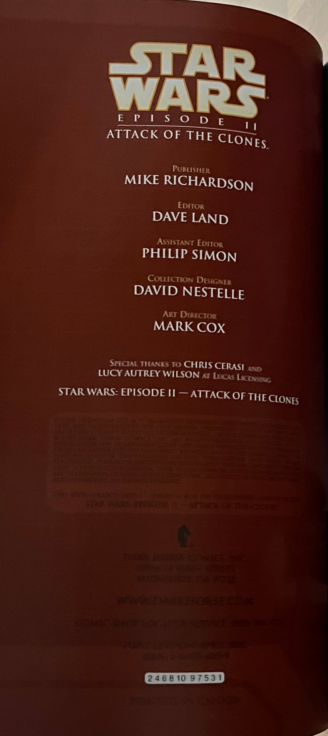 Star Wars: Episode II - Attack of the Clones 1st Print,  2002 Graphic TPB