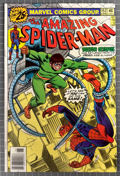 🔑 THE AMAZING SPIDER-MAN #157 [MARVEL COMICS] *1ST APP. MIRAGE* 1976 FN/VF