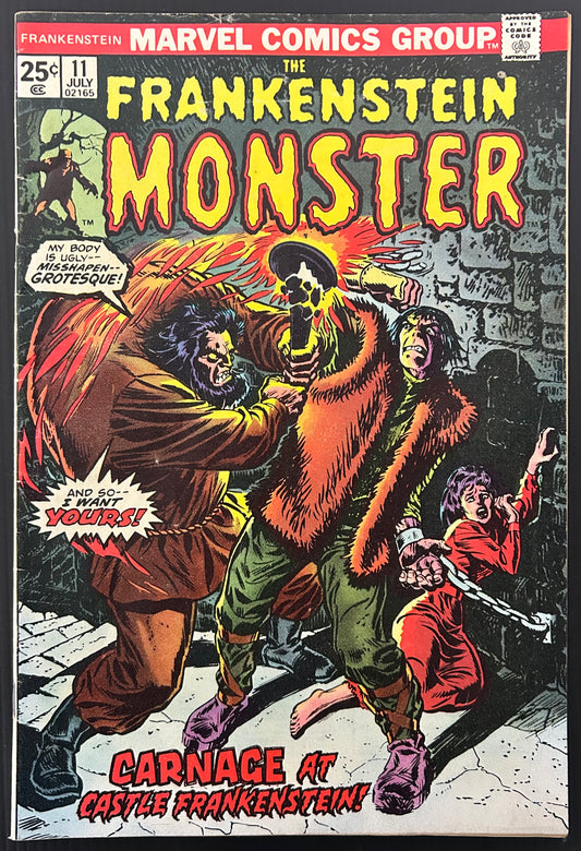 FRANKENSTEIN #11 [MARVEL COMICS] DIRECT 1974 VG