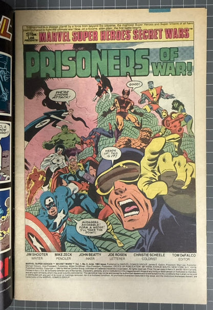 MARVEL SUPER HEROES SECRET WARS #2 [MARVEL COMICS] NEWSSTAND 1984 FN+