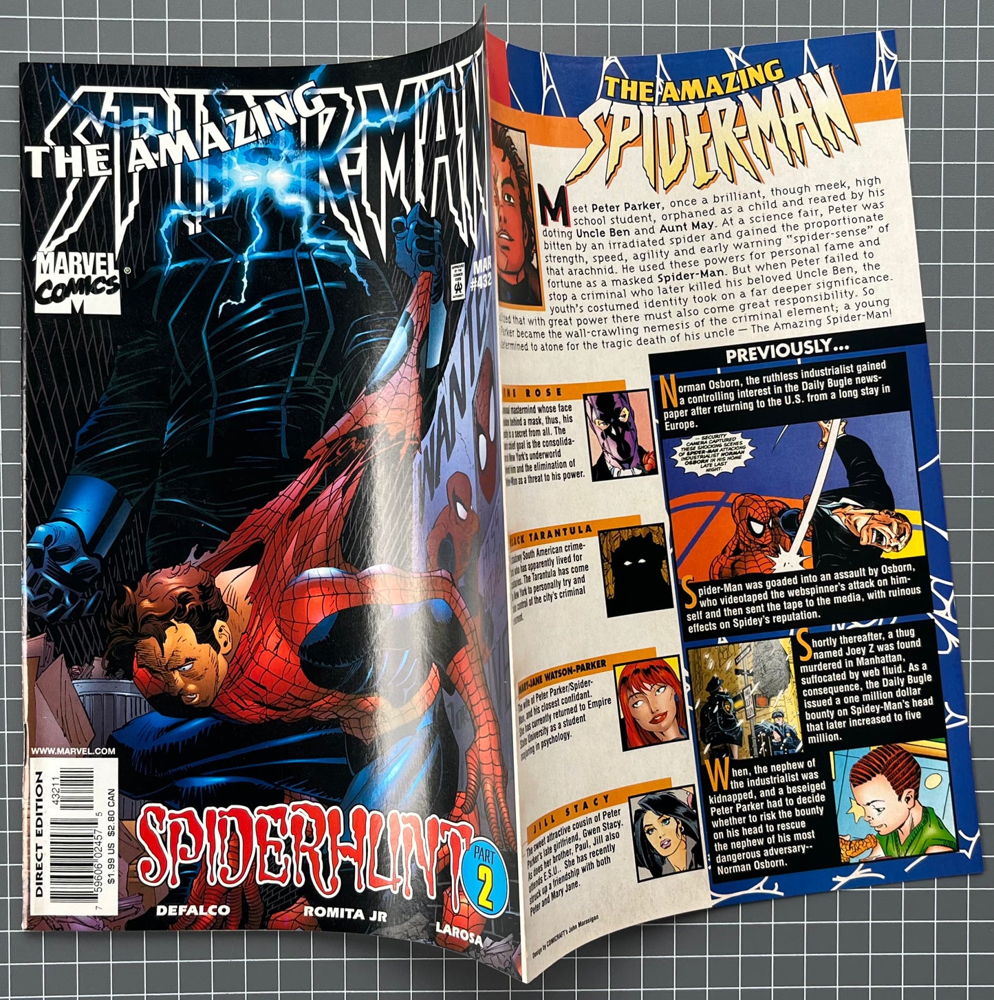 🔑 AMAZING SPIDER-MAN #432 [MARVEL COMICS] *1ST APP. BLACK TARANTULA* 1998 VF