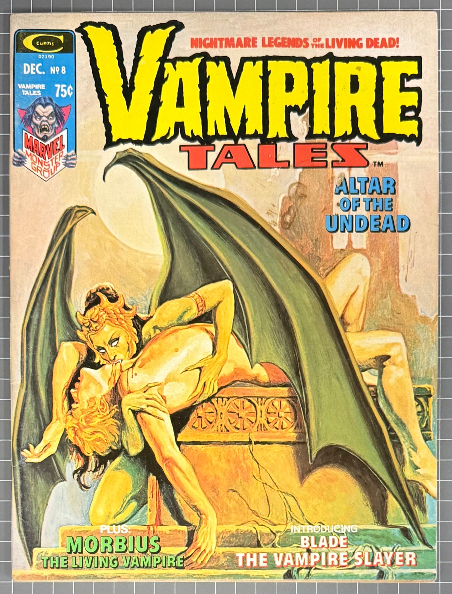 🔑 VAMPIRE TALES #8 [MARVEL] 1ST SOLO STORY BLADE* HORROR MAGAZINE 1974 FN