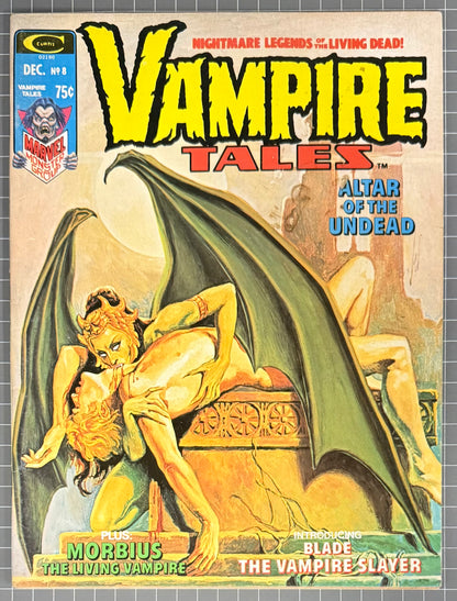 🔑 VAMPIRE TALES #8 [MARVEL] 1ST SOLO STORY BLADE* HORROR MAGAZINE 1974 FN