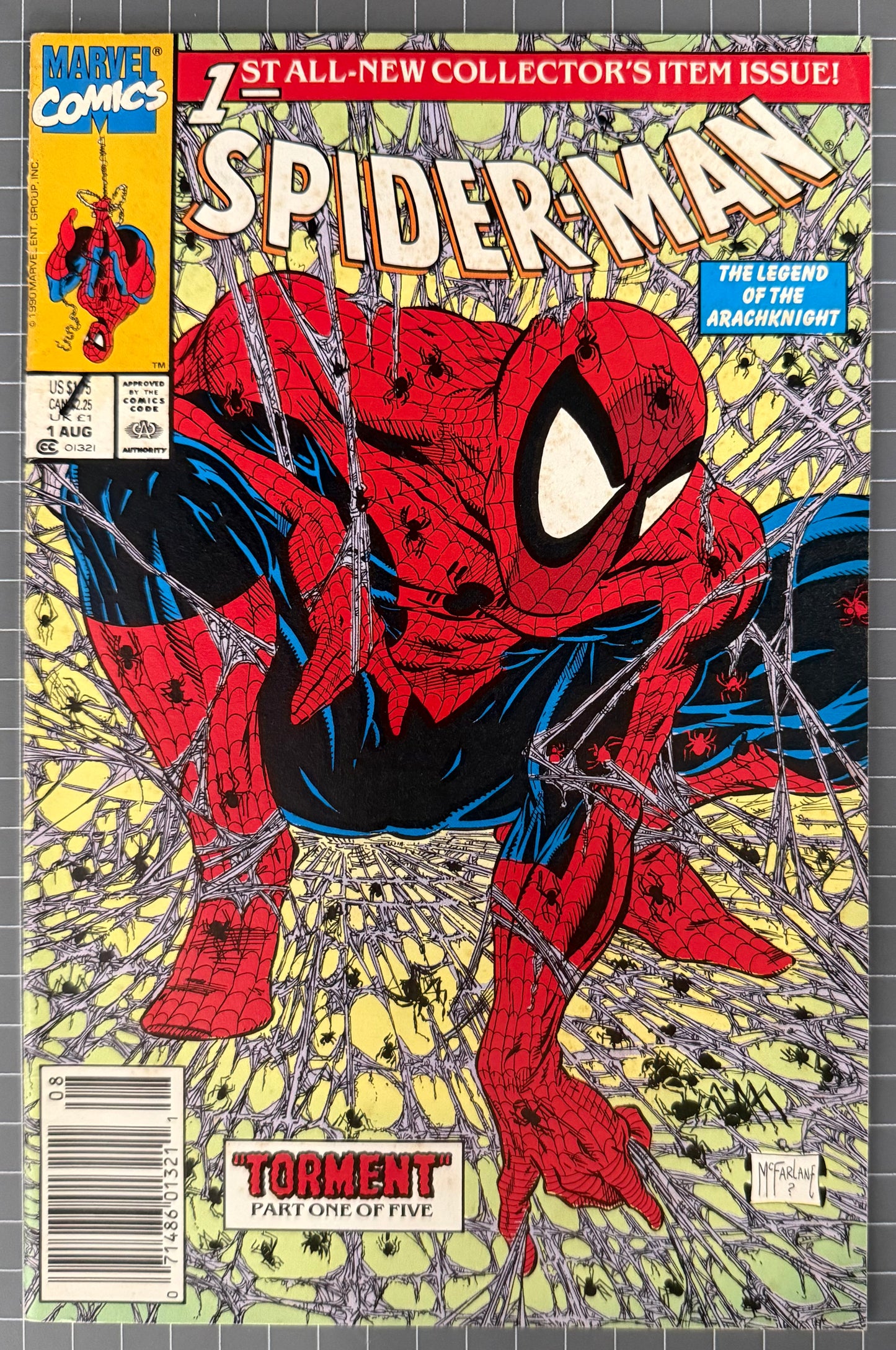 🔑 SPIDER-MAN #1 [MARVEL COMICS] NEWSSTAND ***TODD MACFARLANE*** 1990 VF