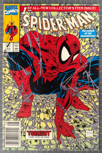 🔑 SPIDER-MAN #1 [MARVEL COMICS] NEWSSTAND ***TODD MACFARLANE*** 1990 VF
