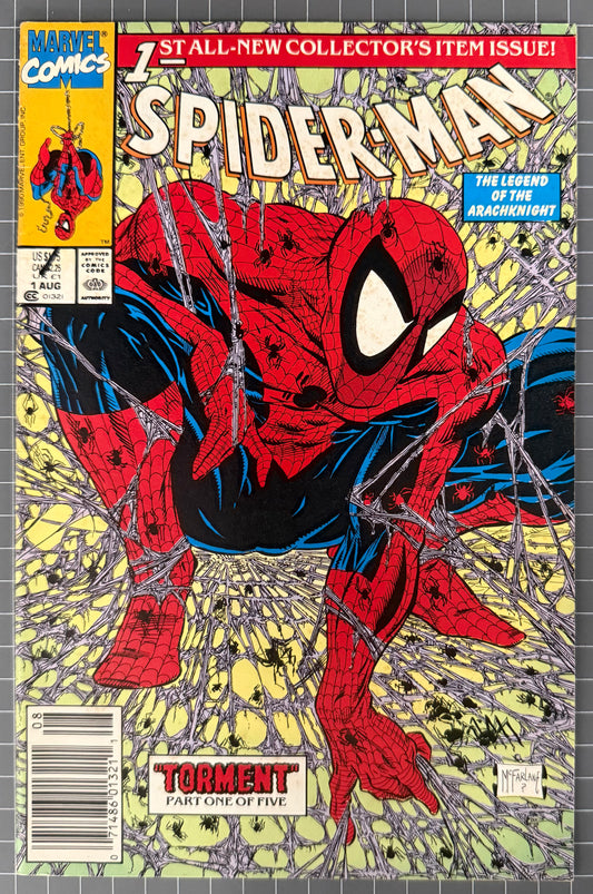 🔑 SPIDER-MAN #1 [MARVEL COMICS] NEWSSTAND ***TODD MACFARLANE*** 1990 VF