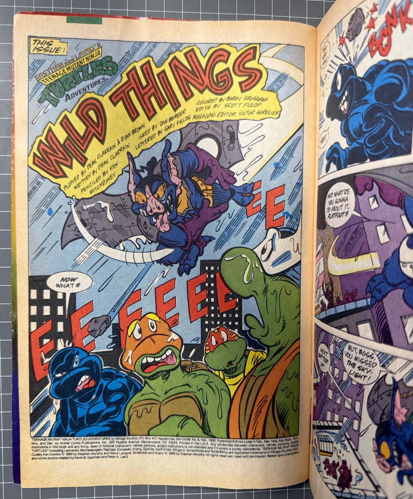 🔑 TEENAGE MUTANT NINJA TURTLES ADVENTURES #8 [ARCHIE] NEWSSTAND COMIC 1990 VG