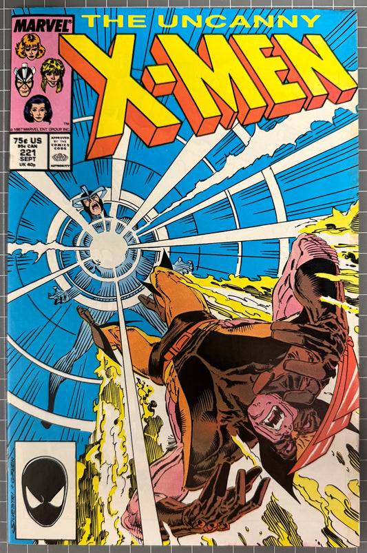 🔑 THE UNCANNY X-MEN #221 (MARVEL) DIRECT COMIC ***1ST MR SINISTER*** 1987 VF+