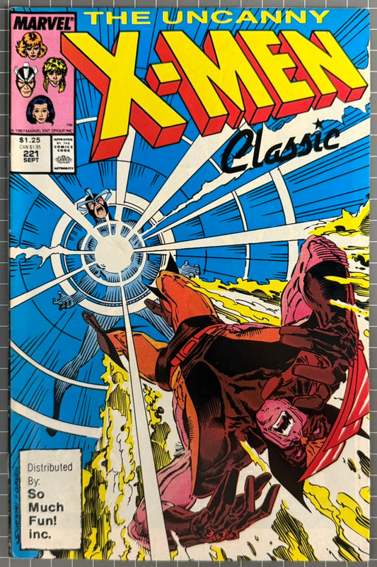 🔑 UNCANNY X-MEN CLASSIC #221 (MARVEL SO MUCH FUN) COMIC *1ST MR SINISTER* 1987