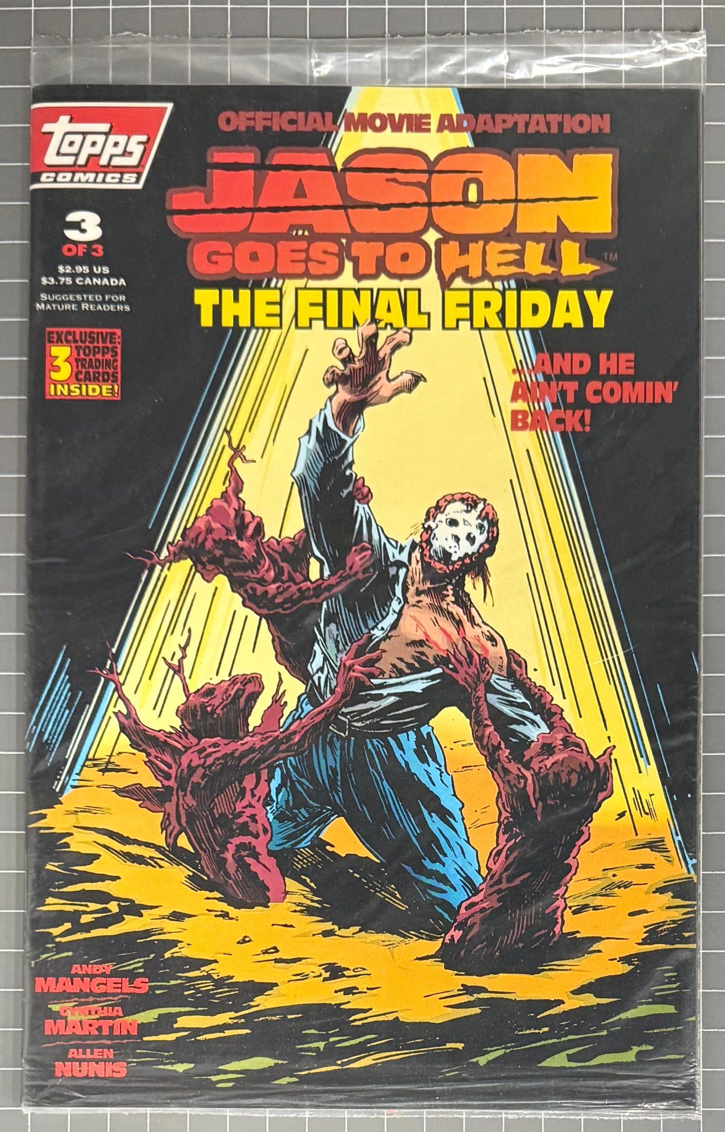 🔑 JASON GOES TO HELL: THE FINAL FRIDAY #3 + CARDS POLYBAGGED TOPPS COMICS 1993
