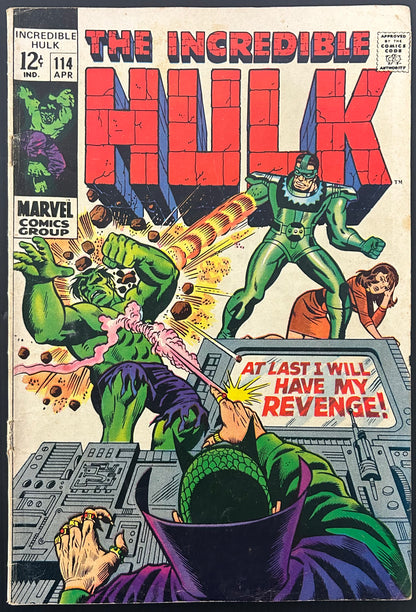 THE INCREDIBLE HULK #114 [MARVEL COMICS] DIRECT 1969 VG/FN