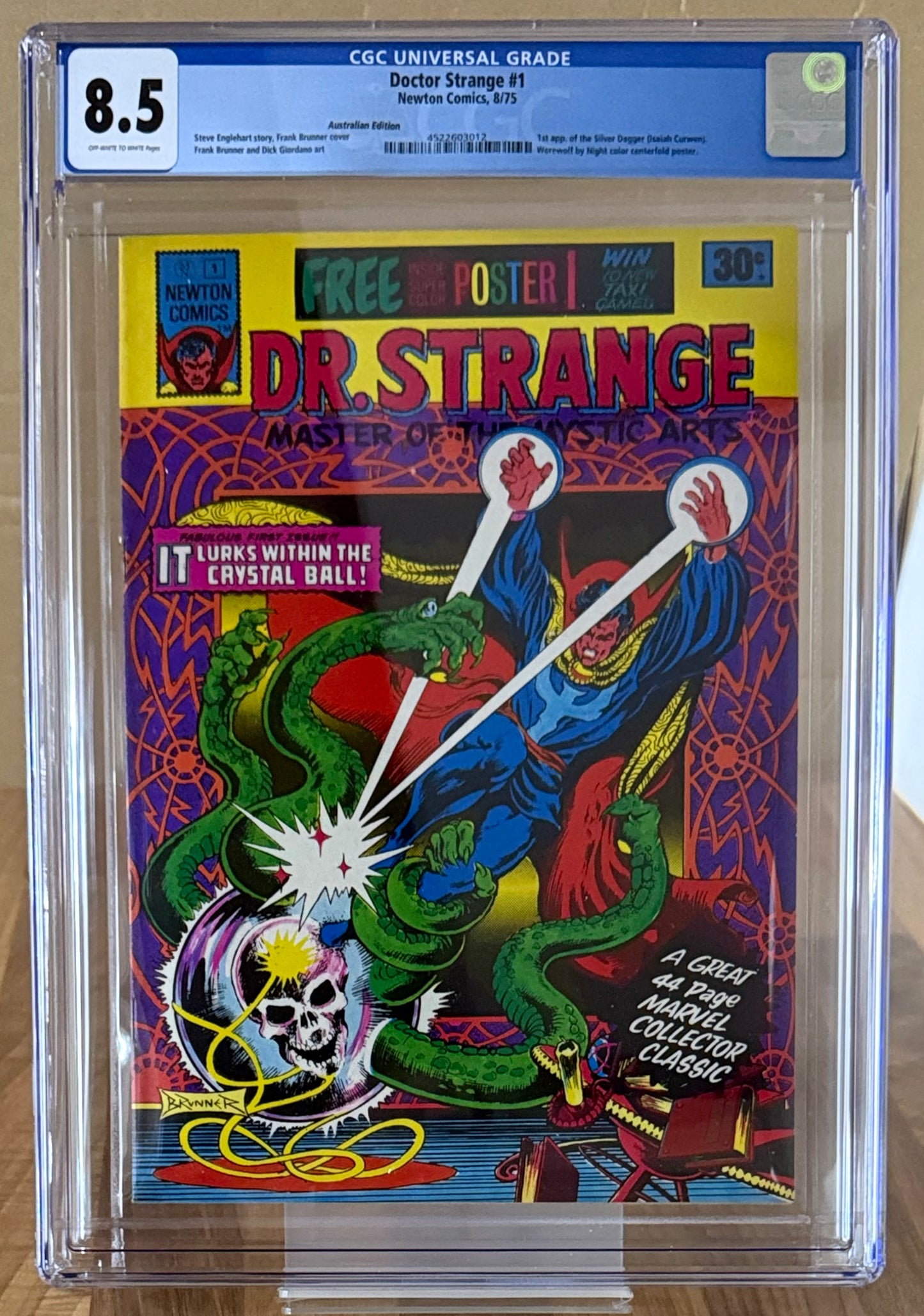 🔑 DOCTOR STRANGE #1 CGC 8.5 + POSTER [NEWTON COMICS] AUSTRALIAN 1975