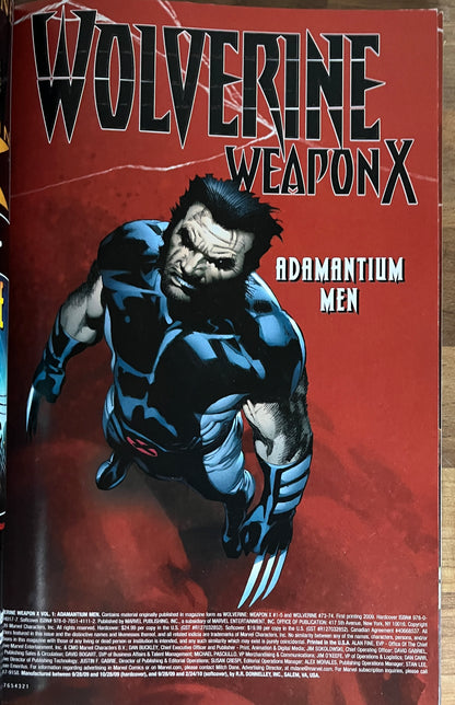 Wolverine Weapon X Vols 1-3, Adamantium Men, Insane in the Brain, Tomorrow dies Today