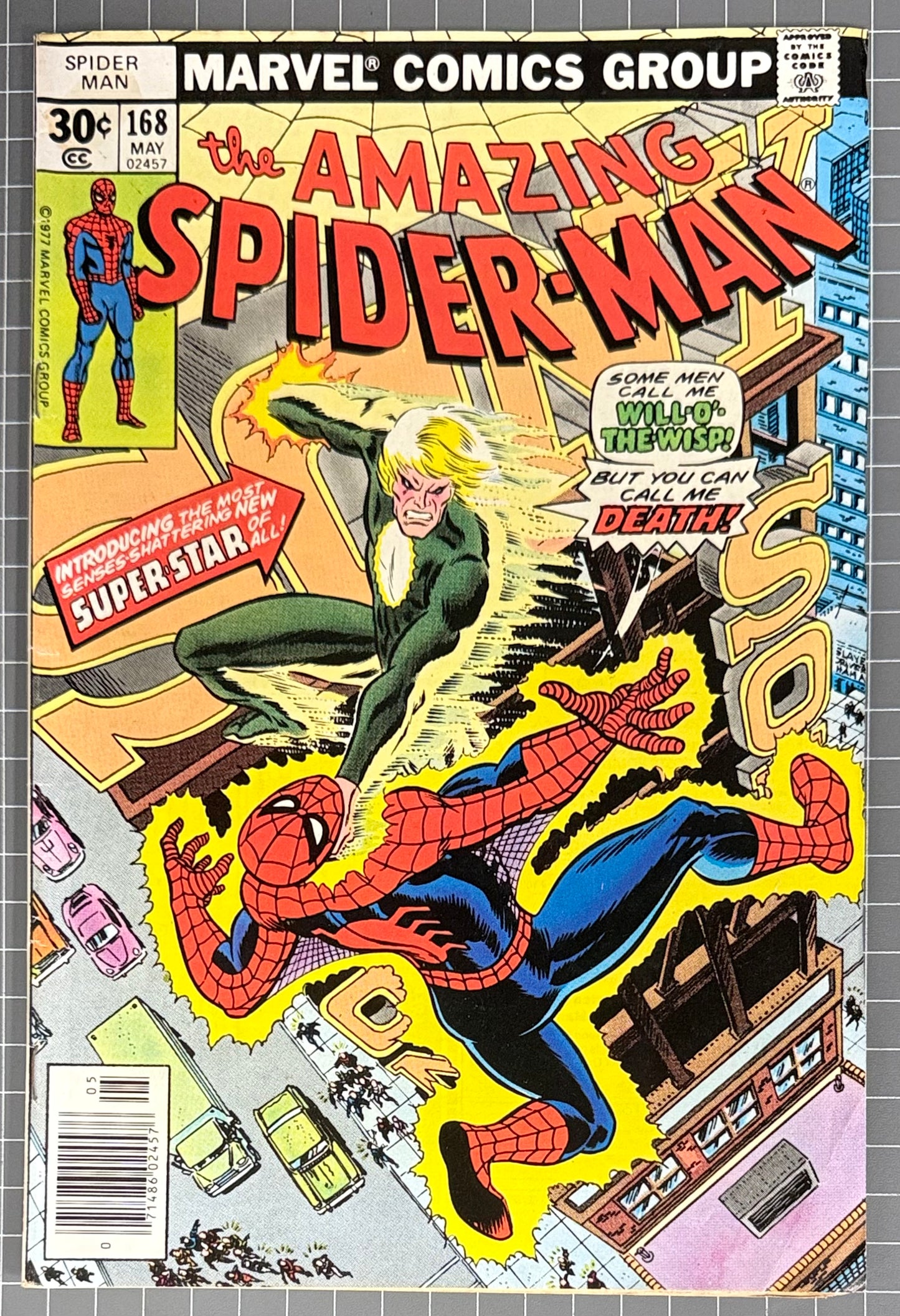 THE AMAZING SPIDER-MAN #168 [MARVEL COMICS] NEWSSTAND 1977 FN+