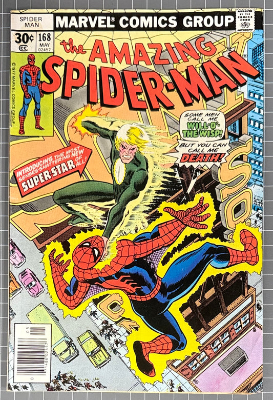 THE AMAZING SPIDER-MAN #168 [MARVEL COMICS] NEWSSTAND 1977 FN+