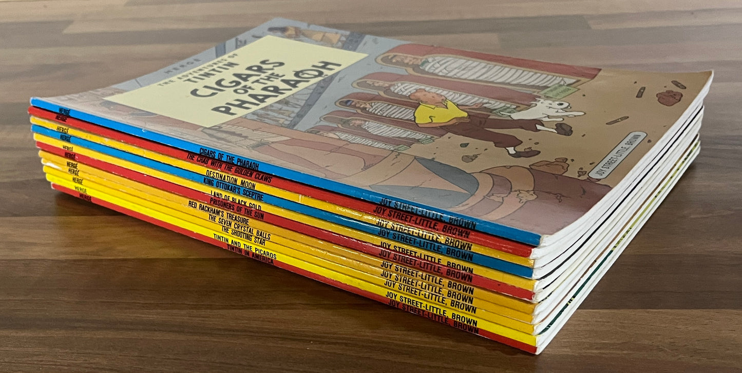 Hergé: Tintin Lot of 11 Joy Street Little Brown PBs, American Eds 1970s