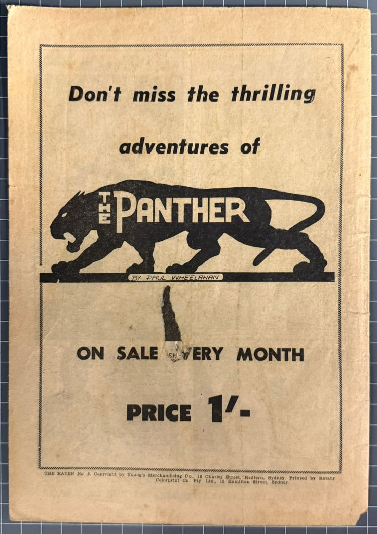 THE RAVEN #6 [YOUNG'S MERCHANDISING CO.] AUSTRALIAN *PAUL WHEELAHAN* COMIC 1962