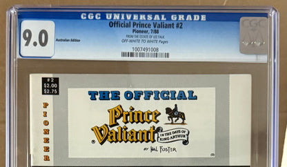 OFFICIAL PRINCE VALIANT #2 [PIONEER] CGC 9.0 *FROM THE ESTATE OF LEE FALK* 1988