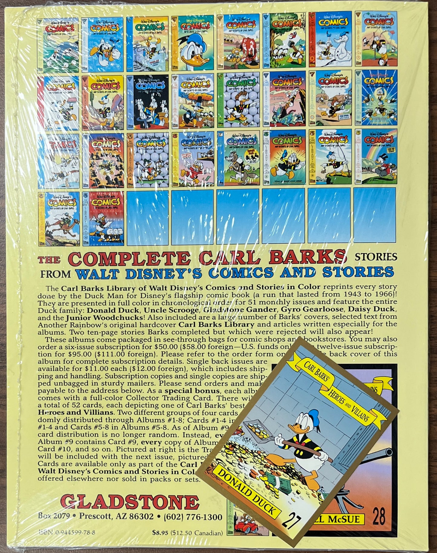 The Carl Barks Library of Walt Disney's Comics and Stories in Color #27 + Trading Card 1994 NEW