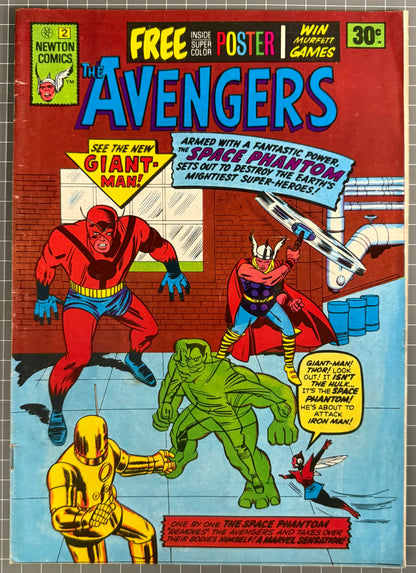 🔑 THE AVENGERS #2 + POSTER [NEWTON COMICS] AUSTRALIAN MARVEL 1975