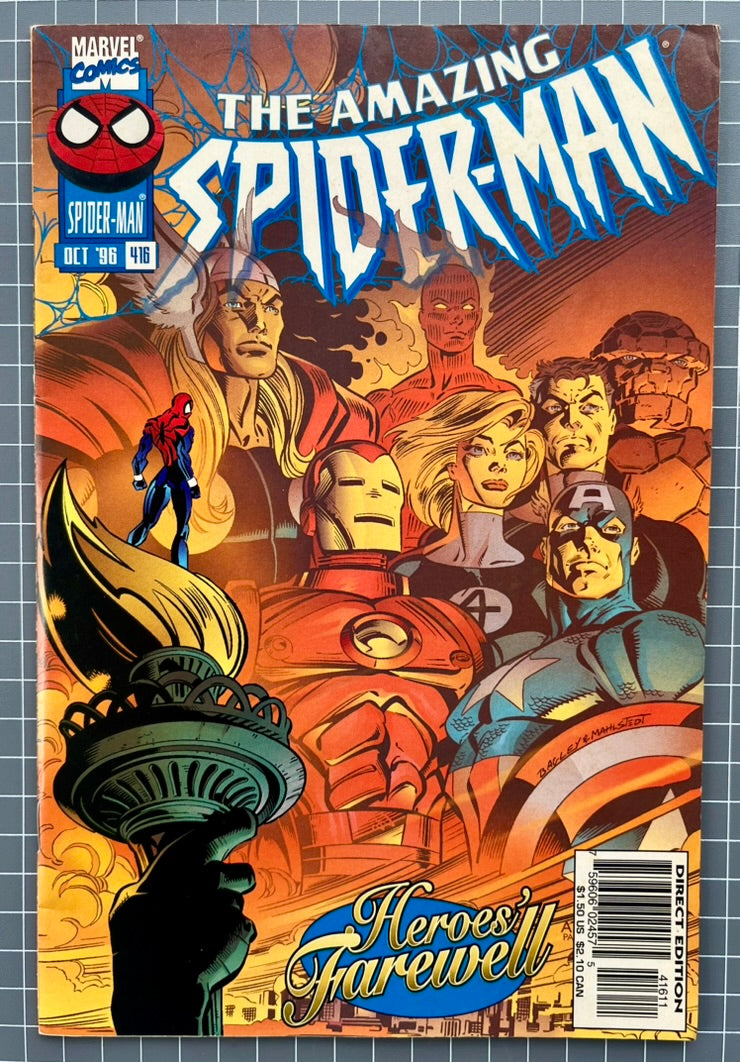 THE AMAZING SPIDER-MAN #416 [MARVEL COMICS] *OVERPOWER SWAP CARD* 1996 VF+