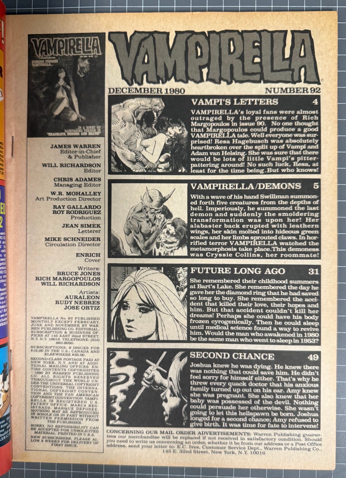 VAMPIRELLA #92 [WARREN] HORROR MAGAZINE 1980 FN/VF