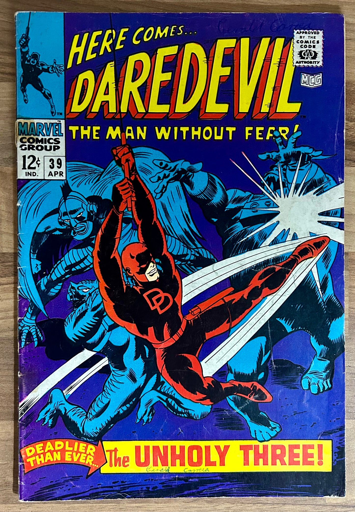 DAREDEVIL #39 [MARVEL COMICS] DIRECT 1968 VG
