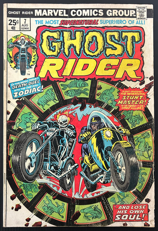 GHOST RIDER #7 [MARVEL COMICS] DIRECT 1974 GD/VG