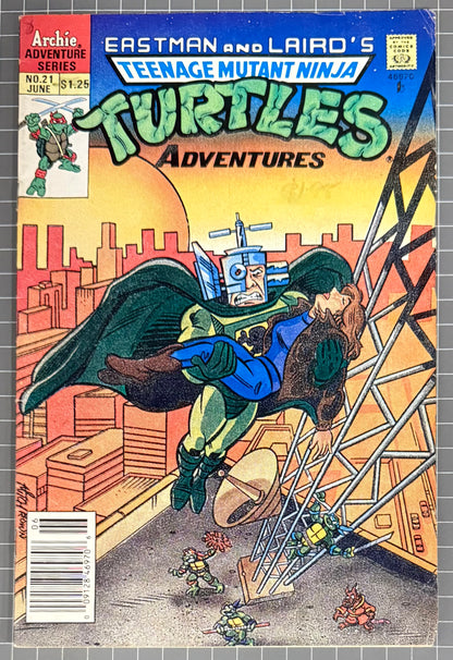 TEENAGE MUTANT NINJA TURTLES ADVENTURES #21 [ARCHIE] NEWSSTAND COMIC 1991 VG/FN