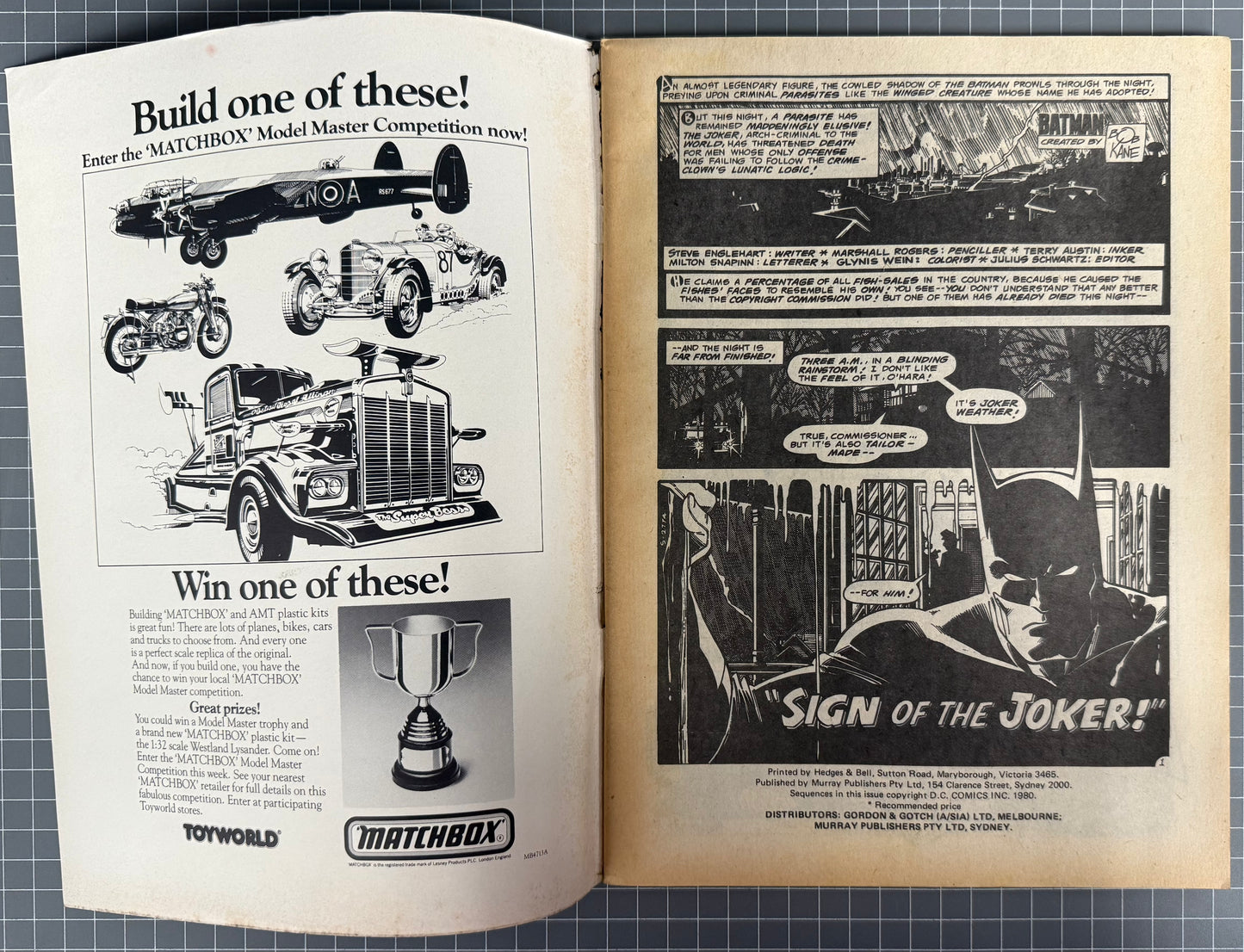 🔑 THE SIGN OF THE JOKER (MURRAY PUBLISHERS) AUSTRALIAN 96 PAGES COMIC 1982