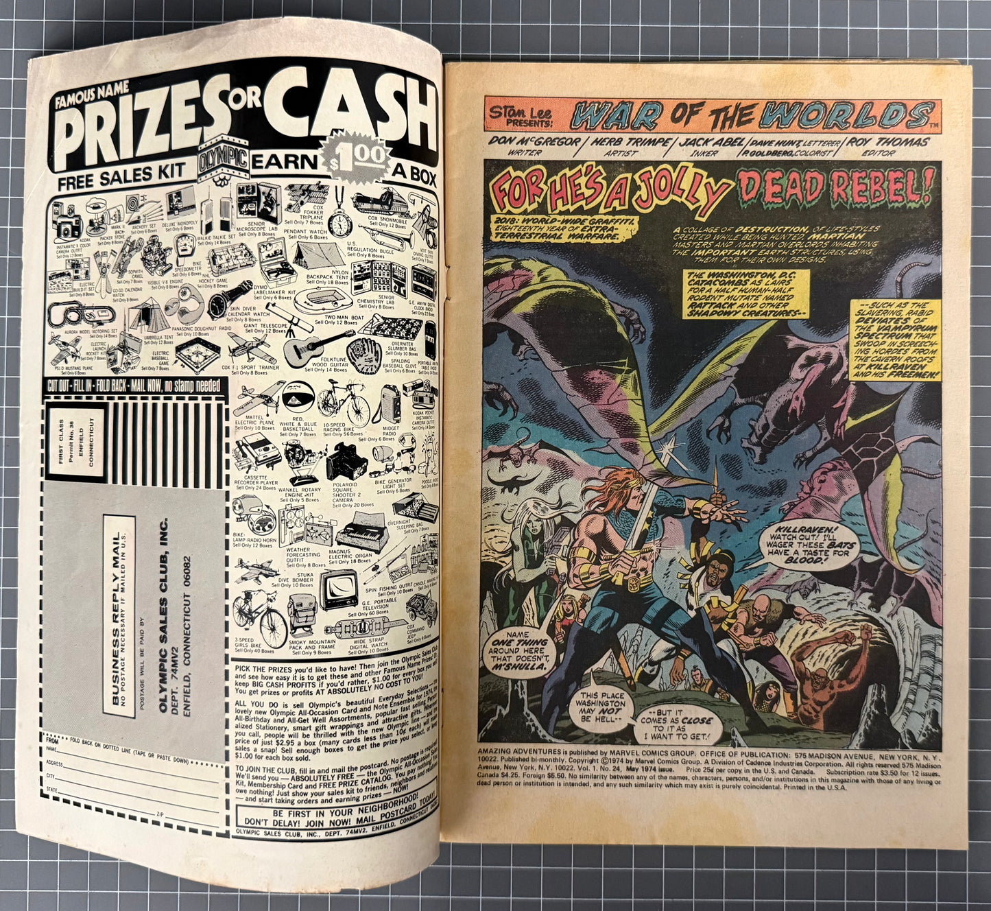 AMAZING ADVENTURES #24 [MARVEL COMICS] *WAR OF THE WORLDS* 1974 GD/VG