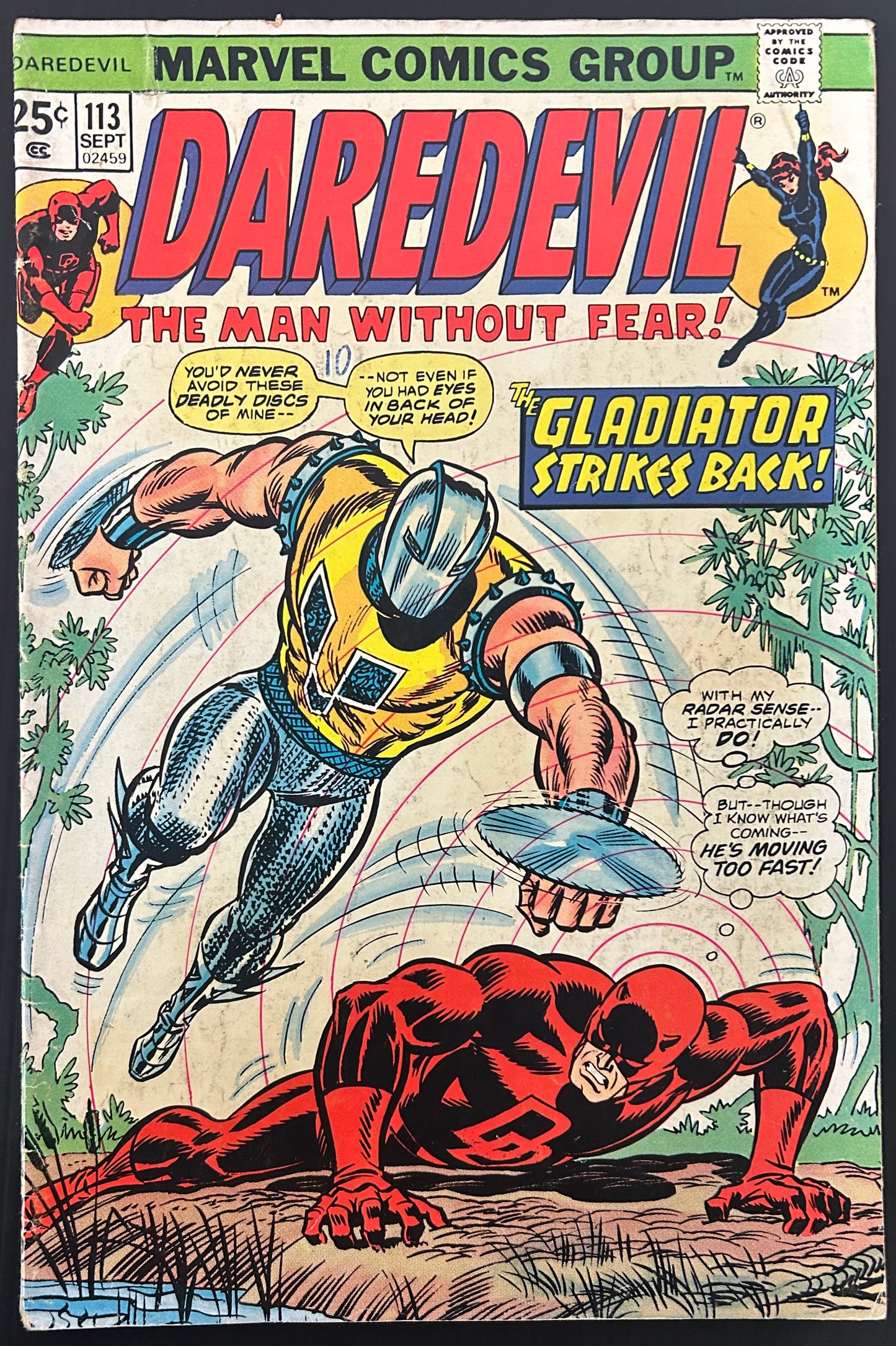 🔑 DAREDEVIL #113 [MARVEL COMICS] DIRECT *1ST APP. DEATH-STALKER* 1974 VG-