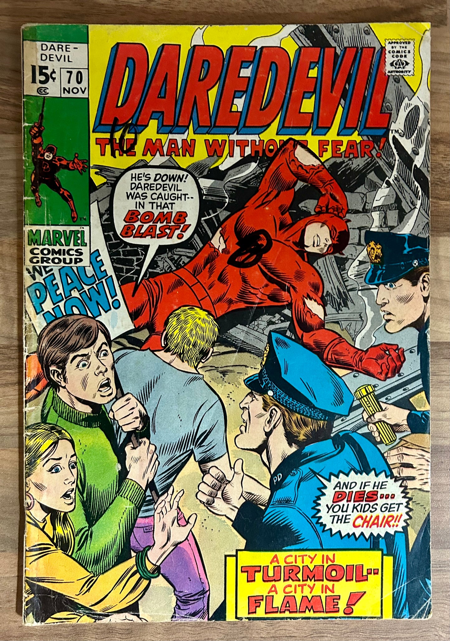 DAREDEVIL #70 [MARVEL COMICS] DIRECT 1970 GD+