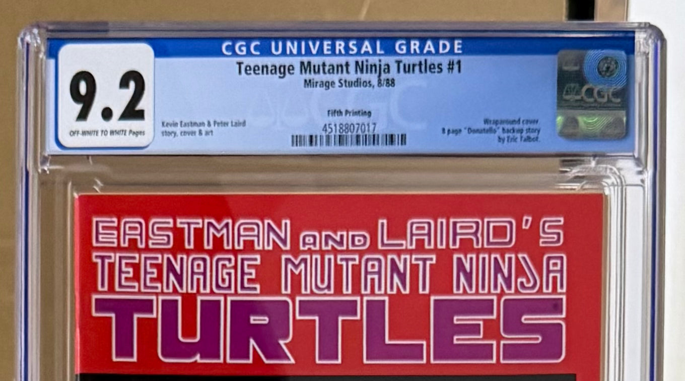 🔑 TEENAGE MUTANT NINJA TURTLES #1 CGC 9.2 (MIRAGE) 5TH PRINT TMNT COMIC 1988
