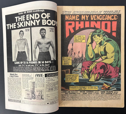 THE INCREDIBLE HULK #157 [MARVEL COMICS] DIRECT 1972 VG+