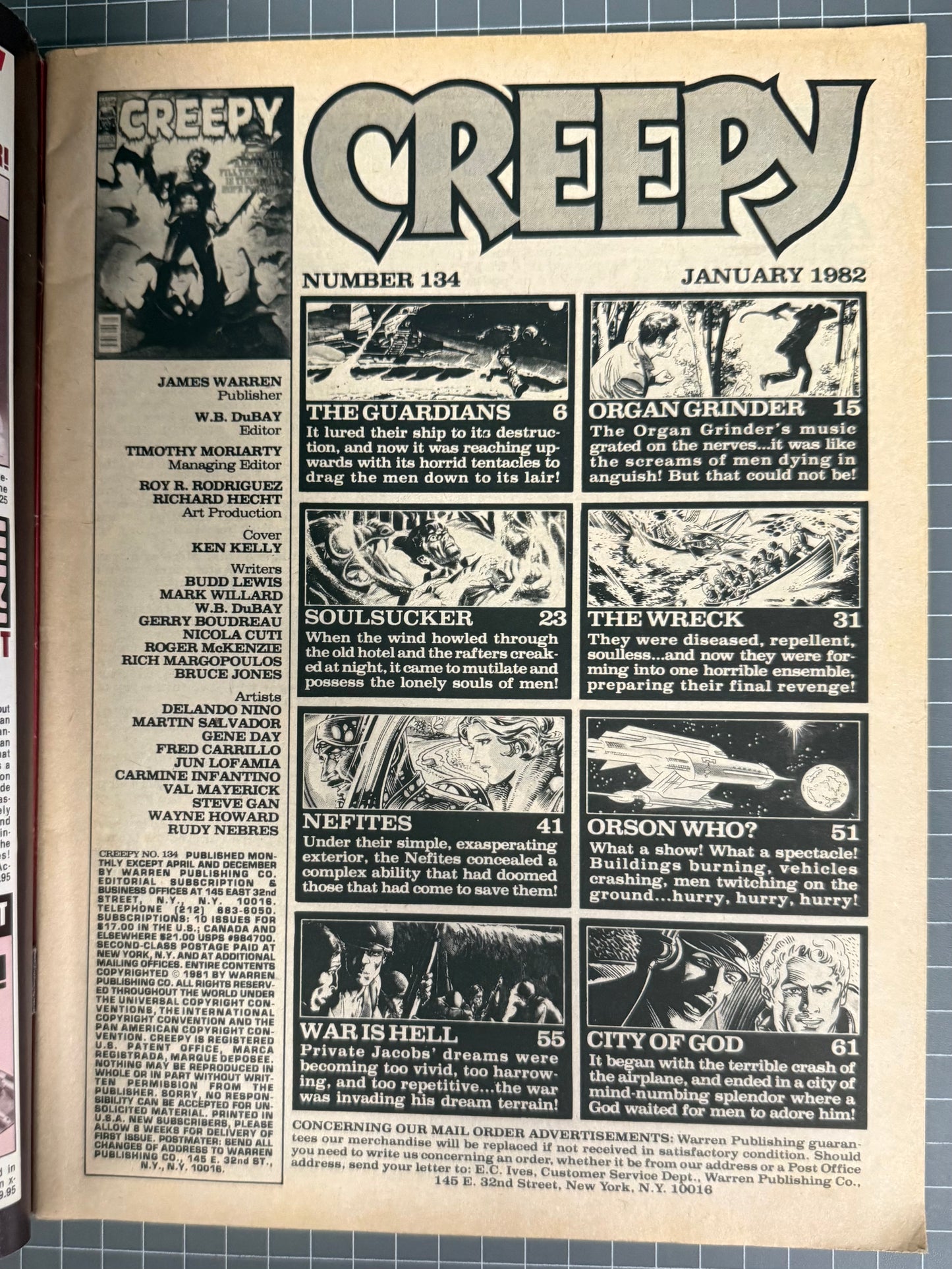 CREEPY #134 [WARREN] HORROR COMIC MAGAZINE 1982 FN/VF