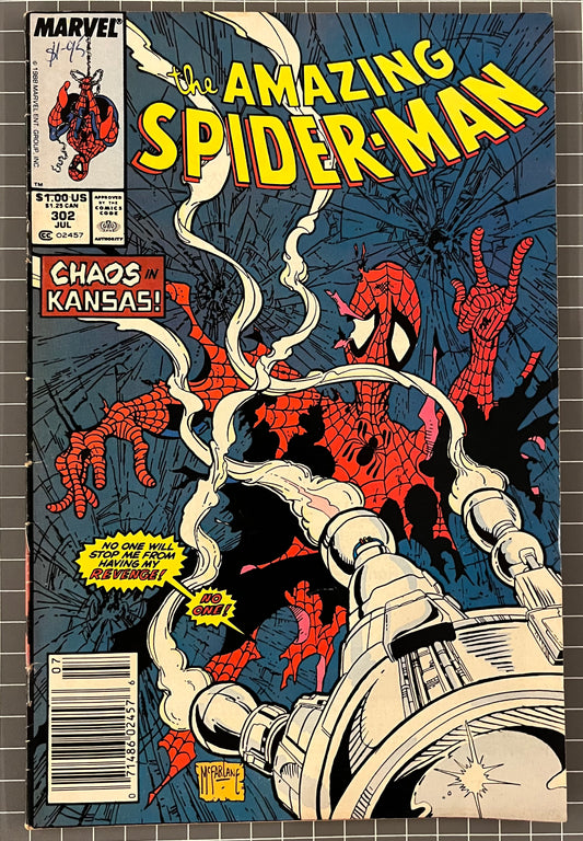 THE AMAZING SPIDER-MAN #302 [MARVEL COMICS] *TODD MCFARLANE COVER* 1988 VG+