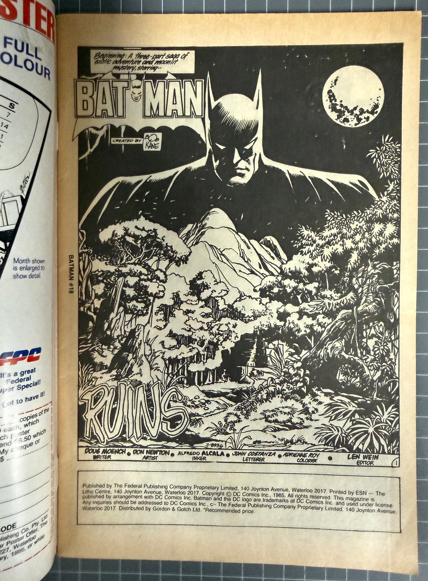 BATMAN #18 [FEDERAL COMICS] AUSTRALIAN DC 1985