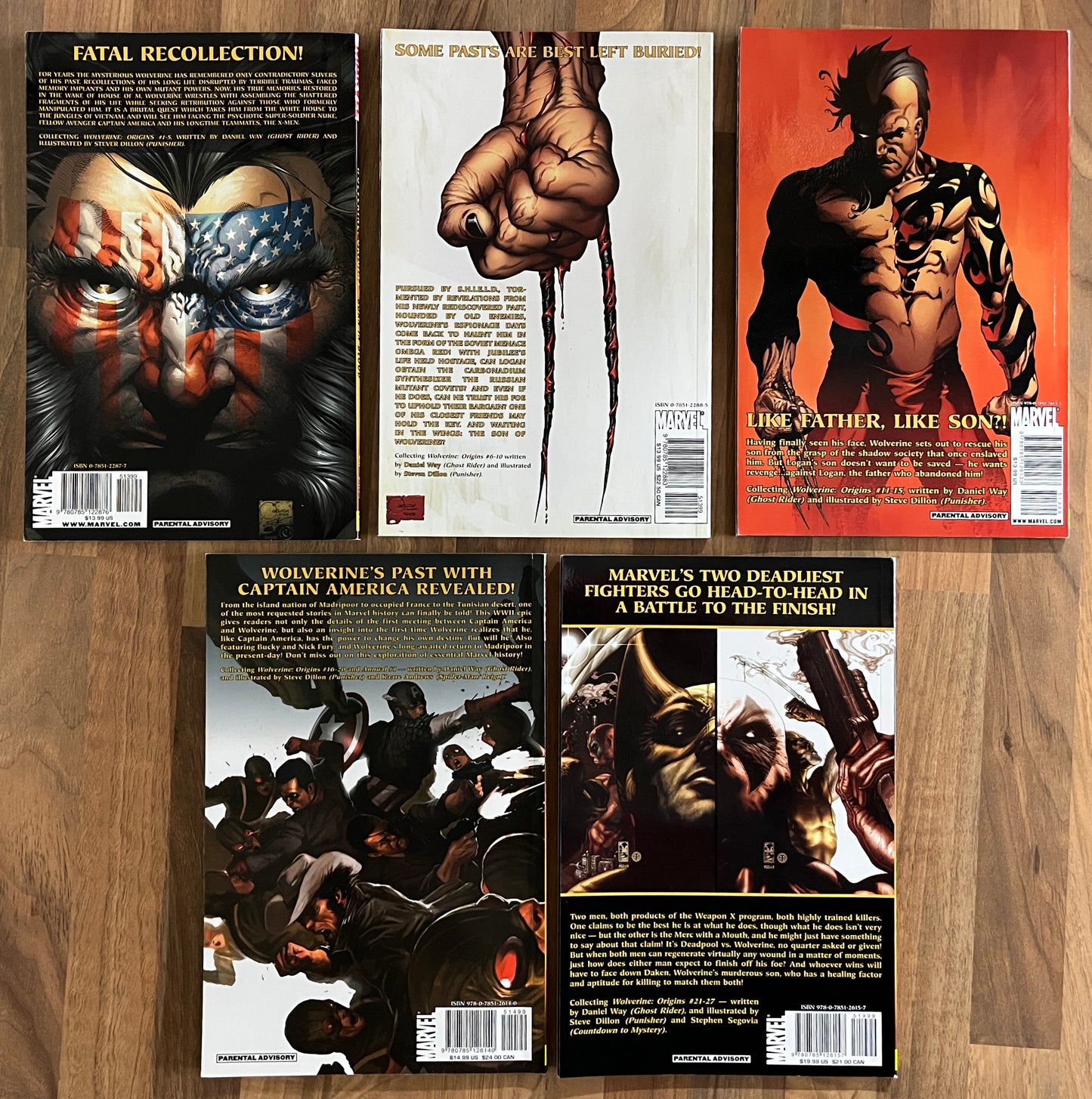 Wolverine Origins Vol. 1-5 Collected Edition Set - Daniel Way, 1st Print, Marvel