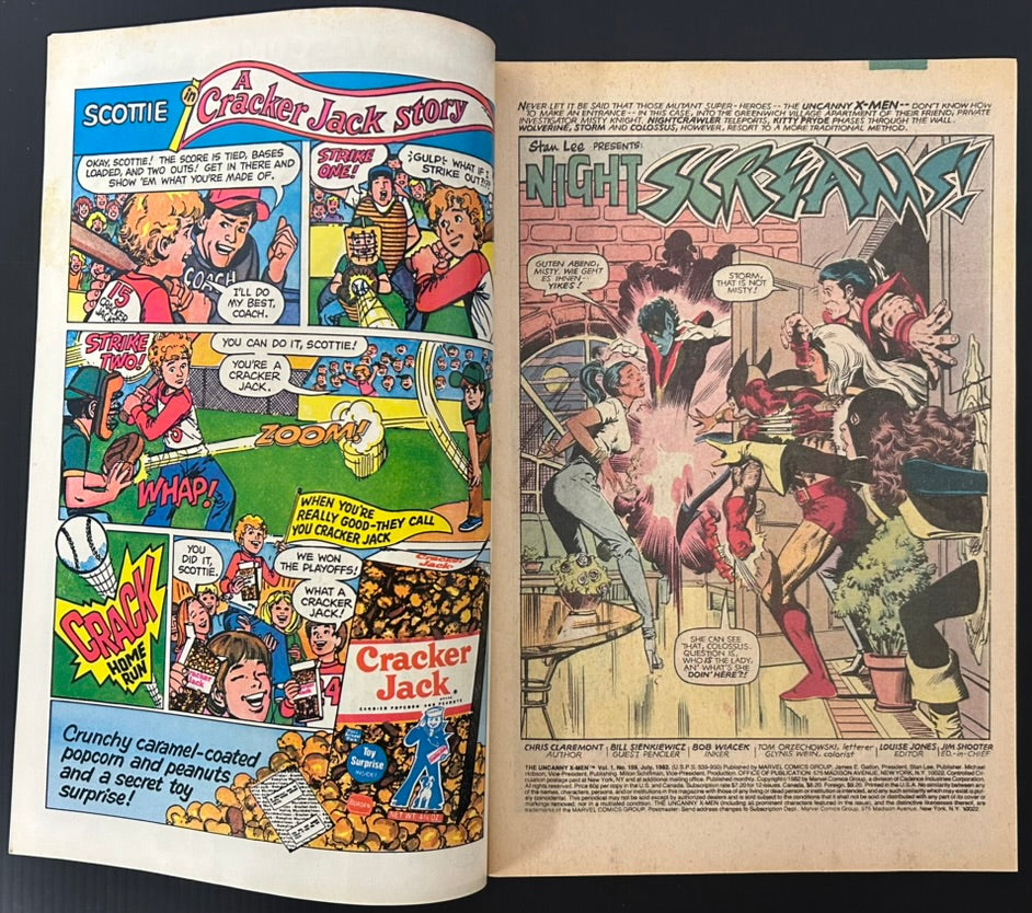 🔑 THE UNCANNY X-MEN #159 [MARVEL COMICS] DIRECT 1982 VF-
