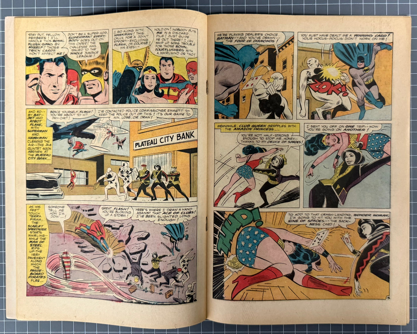 🔑 JUSTICE LEAGUE OF AMERICA #43 [DC COMICS] *ROYAL FLUSH GANG* 1966 VG/FN